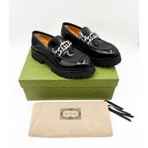 Gucci Jeanne GG Cordovan Lux Platform Sole Leather Loafers